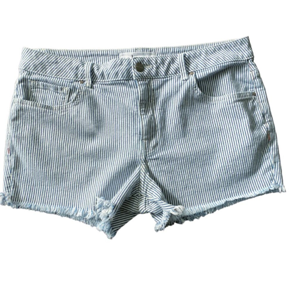 Velvet by Graham & Spencer Blue and White Striped Jean Shorts 31